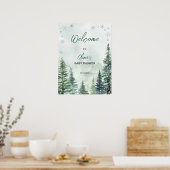 Poster Winter Forest Baby Shower Welcome (Cuisine)