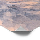 Poster Winter Forest Landscape Sunset - Watercolor Style (Coin)