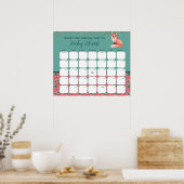 Poster Winter Fox Baby shower Devine La Date D'Échéance (Cuisine)