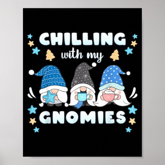 Poster Winter, Funny Nordic Christmas Gnomes  (Devant)