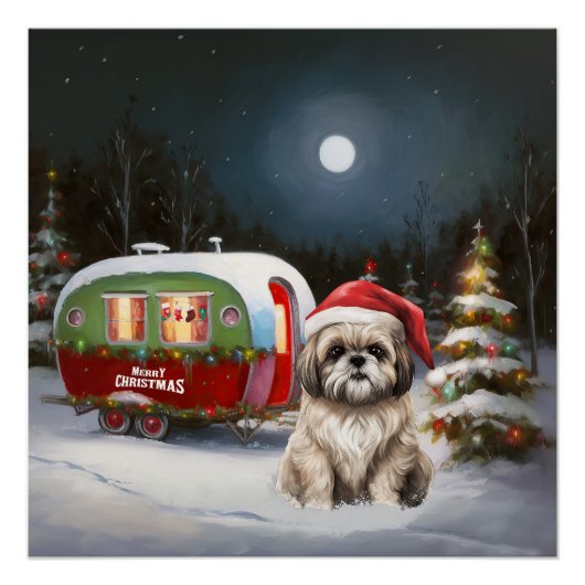 Poster Winter Havanese Caravan Christmas Adventure (Devant)