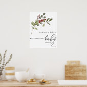 Poster Winter Holly Branche Baby shower Welcome Mousse Bo (Cuisine)