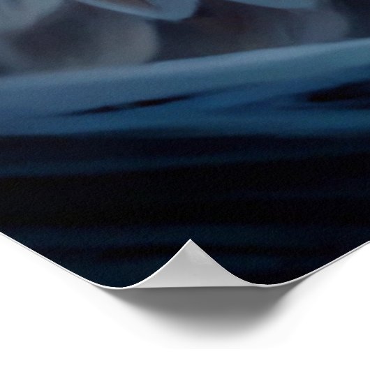 Poster Winter Magic Snowy Owl – Mystical Blue Forest (Coin)