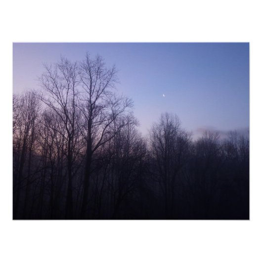 Poster Winter Moon Matin Paysage Photographie (Devant)