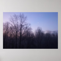 Winter Moon Matin Paysage Photographie