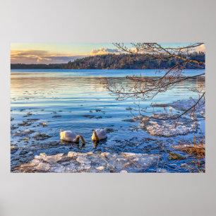 Poster Winter Mountain 4k Wallpaper Simple Landscape Phot