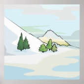 Poster Winter Mountains Snowy Landscape (Devant)