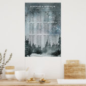 Poster Winter Night Forest Wonderland Seing Chart (Cuisine)