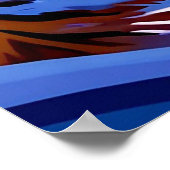 Poster Winter Night Landscape With Snowy Mountains (Coin)