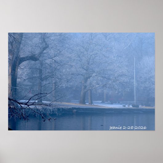 Poster Winter on the river (Devant)