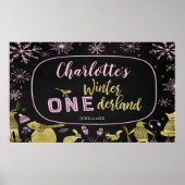 Poster Winter Onederland Bannière Parties scintillant Pin (Devant)