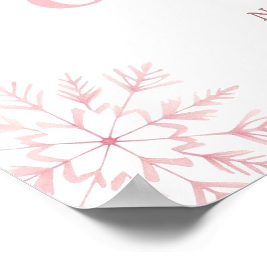 Poster Winter Onederland Bow Girl 1st Birthday Welcome (Coin)