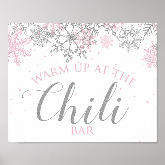 Poster Winter Onederland Chili Bar Pink Silver Flèches de (Devant)