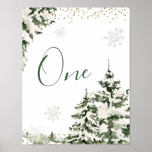 Poster Winter Onederland Forest 1er Anniversaire Numéro d (Devant)
