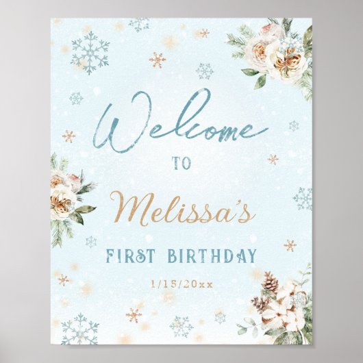 Poster Winter Onederland Premier anniversaire Blue Welcom (Devant)