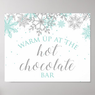 Poster Winter Onederland Turquoise + Silver Hot Chocolat