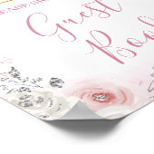 Poster Winter Pastel Pink Snowflake Sleigh Guest Book (Coin)