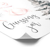 Poster Winter Pink Bow Guess How many Table Sign (Coin)