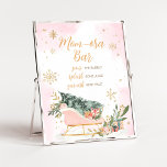 Poster Winter Pink Gold Flèche de neige Maman Osa Bar<br><div class="desc">Faites de votre événement un événement spécial avec ce Baby shower extérieur froid avec notre joli et mignon Maman Bar Osa Sign avec adorable thème Pink Sleigh. Téléchargez,  personnalisez et créez des souvenirs durables avec cette touche parfaite pour votre fête joyeuse ! BS583</div>