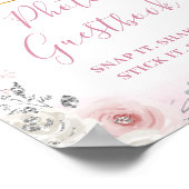 Poster Winter Pink Snowflake Sleigh Photo Guestbook (Coin)