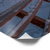 Poster Winter sunset in pine forest near sea (Coin)