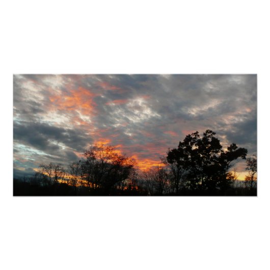 Poster Winter Sunset Nature Paysage Photographie (Devant)