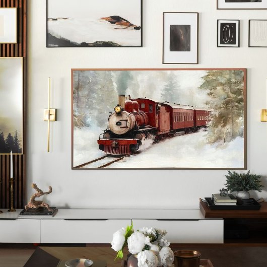 Poster Winter Train Journey Print | Samsung Frame TV Art