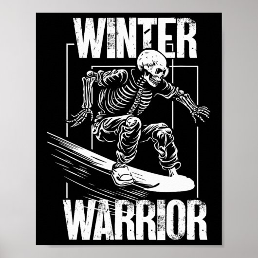 Poster Winter Warrier Snowboard Skeleton Snowboarder (Devant)