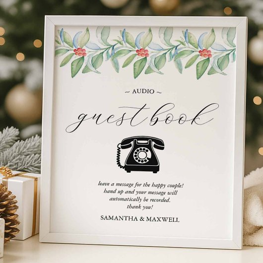 Poster Winter Wedding Audio Guest Book Sign