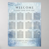 Poster Winter Wonderland Forest Wedding Seating Chart (Devant)