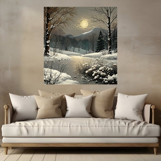 Poster Winter Wonderland Snow Landcape Art Imprimer l'aff