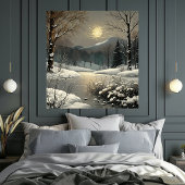 Poster Winter Wonderland Snow Landcape Art Imprimer l'aff