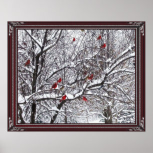Poster Winterkardinalen