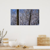 Poster Wintermuur Ice en Sneeuwbomen (Keuken)