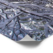 Poster Wintermuur Ice en Sneeuwbomen (Hoek)