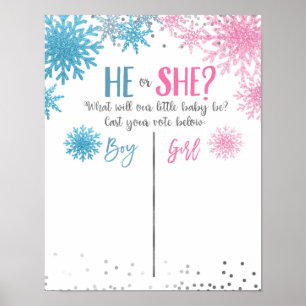 Poster winterstemming Snowflake