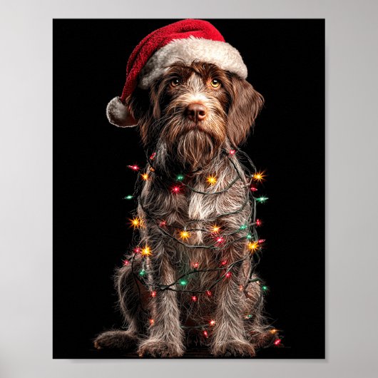 Poster Wirehaired Inting Griffon Christmas Graphics Dog L (Devant)