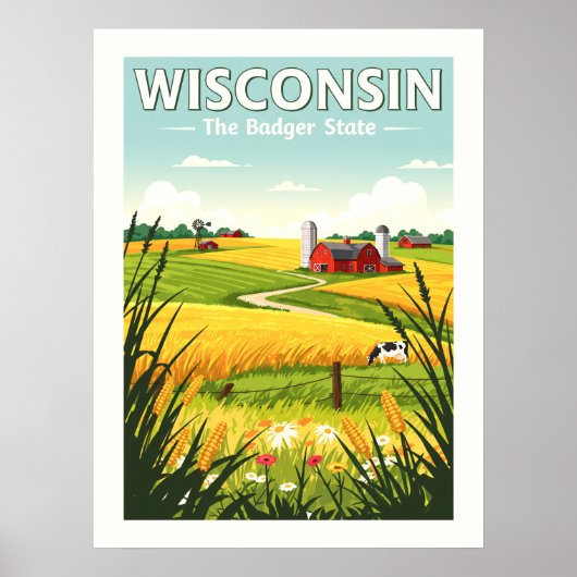 Poster Wisconsin vintage (Devant)