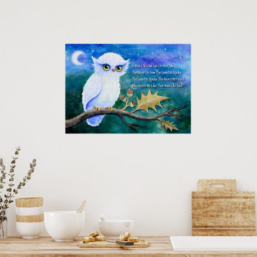 Poster Wise Old Owl Rhime (Cuisine)