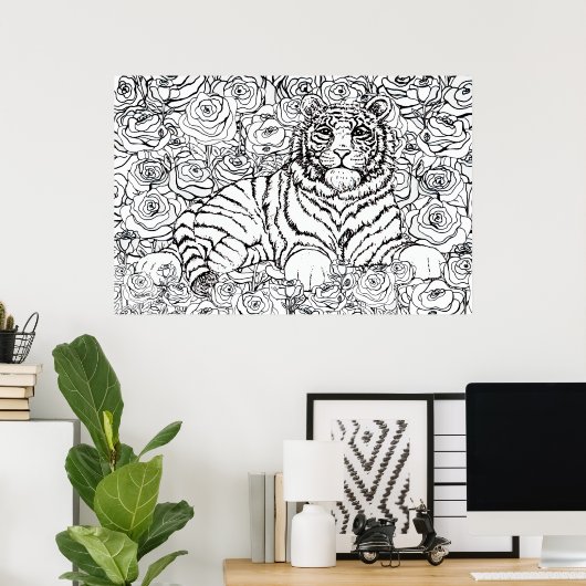 Poster Wise Tiger (Bureau à domicile)