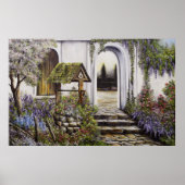 Poster Wishwell tuin vol helderdere kleuren (Voorkant)