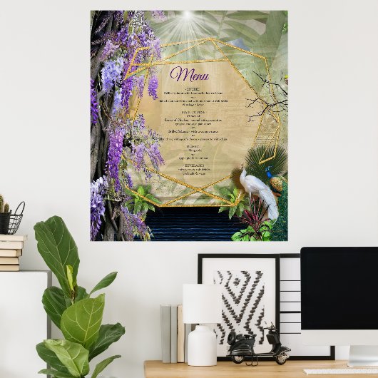 Poster Wisteria & grands oiseaux Thème Dreamscape (Bureau à domicile)