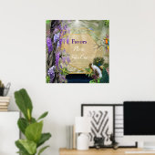 Poster Wisteria & grands oiseaux, Thèmes Dreamscape (Bureau à domicile)