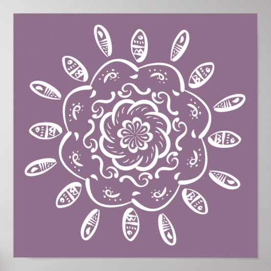 Poster Wisteria Mandala (Devant)
