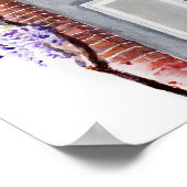 Poster Wisteria season in London grey door watercolour  (Coin)