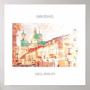 Poster Wit-Rusland Hrodna Grodno Architecture