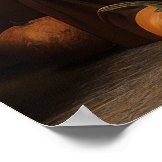 Poster Witch Cat with Pumpkins  (Coin)