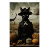 Poster Witch Cat with Pumpkins  (Devant)
