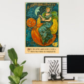 Poster Witch Jack-o'-lantern Bird Citrouille Crescent Moo (Bureau à domicile)