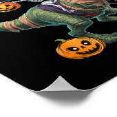 Poster Witch Skeleton Riding Dinosaur T Rex Halloween Fun (Coin)